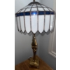 Image 4 : Stunning Stained Glass Tiffany Style Table Lamp w/ Solid Brass Base 26'Tall