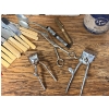 Image 3 : Antique cast iron wall GR collection of vintage Schinfield stainless steel knives with ivory coloure
