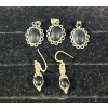 Image 1 : Collection of Black Stone Pendants and Earrings