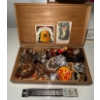 Image 2 : Wooden Jewelry Box w/ Contents 10x2