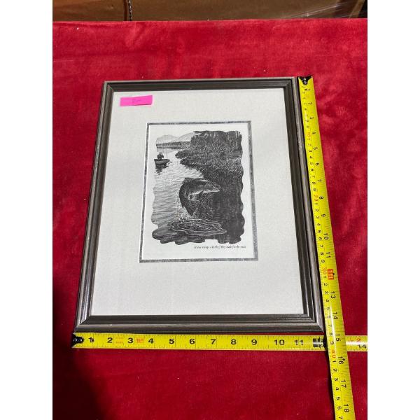  "It was always a battle if they made for the reeds". Illustration (7.75" x 5.75" Before Frame)