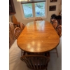Image 2 : Country Oak Dining Table & Chairs 84L with 2 Leaves 42W 30.5H With 6 Chairs