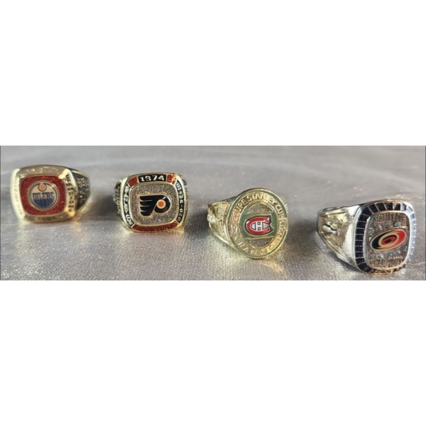 Collection of 4 Commemorative Stanley Cup Championship Rings