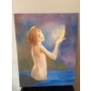 Image 1 : Lauri Ansell - Girl In Water - Oil On Canvass Board 16 x 20