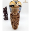 Image 3 : Satsuma Pottery Vase 10''HEIGHT,  Asian-Style Carved Resin , Chinese Wood Carving Of Shou Lao.