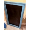 Image 1 : Blue Painted Wood Chair, Framed Chalkboard, Glass Mirror, and Mosaic Lidded Jar Group