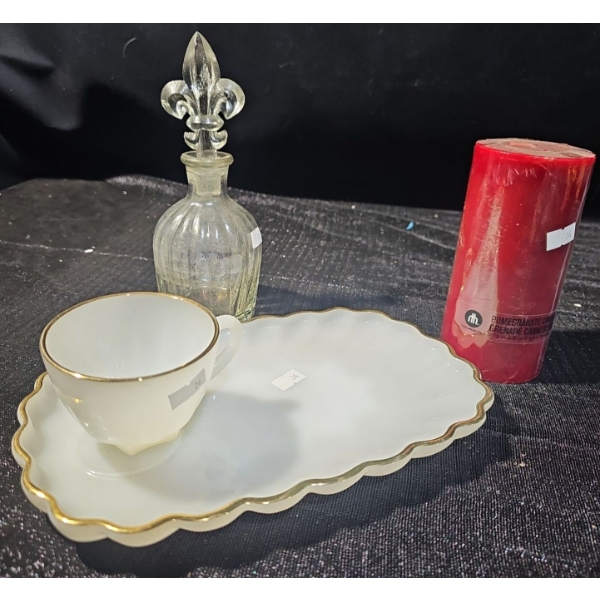 Fleur De Lis Glass Decanter 