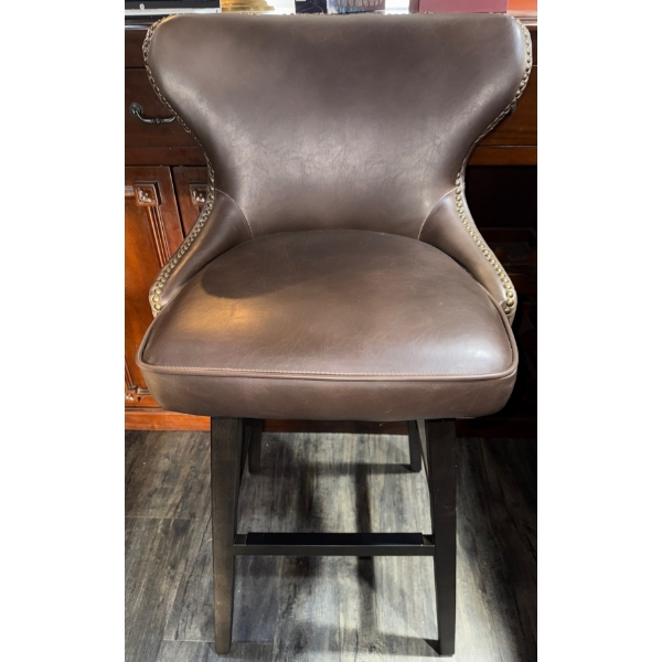 Sunpan Ariana Swivel Barstool in Havana Brown w/Brown Wood  27"tall