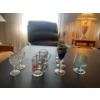 Image 1 : Coloured Liquore Glasses (%), Gold Rimmed Tea Glasses (3), Crystal Liquore Glasses (2), Blue Cocktai