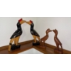 Image 1 : Decorative Tribal Bird Carvings, Set of 4, Including 2 Ironwood Carvings (Largest 9.5T) 