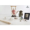 Image 1 : Unique Ceramic Teapot With A Bamboo Handle 9''INCHES HEIGHT , Wedgwood  Candle Holders , Glass Art.