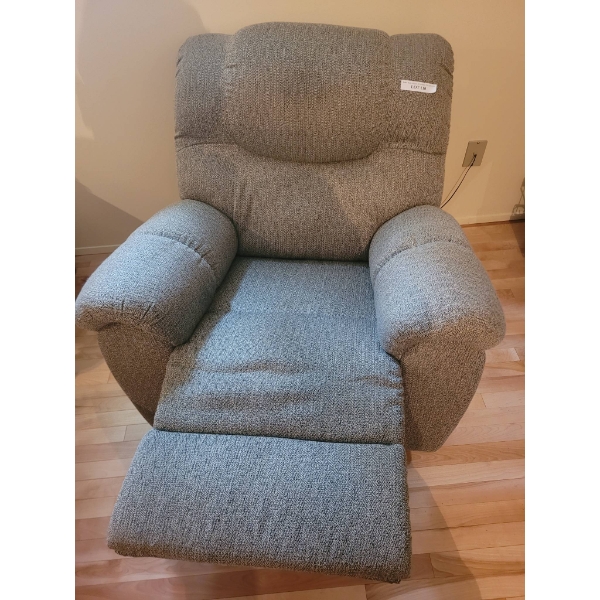 Gray Fabric Recliner Chair with Adjustable Footrest