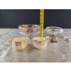 Image 2 : Vintage Tablewares Including Cream and Sugar Pots, Pressed Glass Fruit Bowl, and a Footed Compote