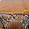 Image 2 : Table w/ Metal Design 21 W, 14 D, 22 T, Cabinet 19 W, 23 D, 20 T, 4  TV Trays Top: 23 X 16