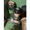 Image 2 : Wooden Box With Vintage Lego Blocks, Vintage Marble Jar, and Collectible Shaving Set