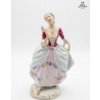Image 1 :  Vintage Royal Dux Porcelain Figurine Depicting An 18th-Century Lady Holding A Fan 8''INCHES HEIGHT.