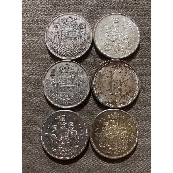 Canadian 50-cent Pieces 11.66 g Silver (.800)