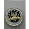 Image 1 : 2018 $1 Coin 99.99% Silver at 1,006g, Gold Plating on the Rim, Canoe, Travellers and Pines