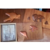 Image 1 : - Wooden Art: Bears 21 X 12 and Beavers, Collage 3D Ship 10 X 12