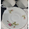 Image 5 : Wakbrzych Teaset w/ Pink Rose Pattern Including: Teapot, Cups, Saucers, Plates- Made in Poland