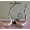 Image 2 : 3 Brass Decorative Pieces - Swans (2) & Bird 