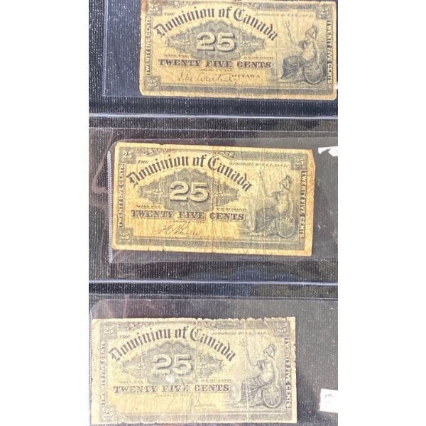 Dominion of Canada 25 Cent Bills
