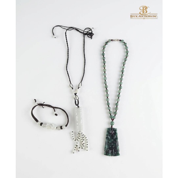 Jade-Inspired Necklaces and Bracelet With Cord Detailing