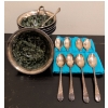 Image 1 : BIRKS Stamped Sterling Coffee Spoons 116g w/ Marble Bowl Collection