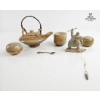 Image 1 : Collection Of Asian-Style Pottery, Teapot , Tea Bowl, A lid Container, And A Soapstone Figurine 