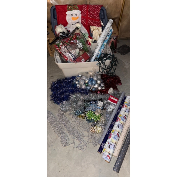 Holiday Assortment - Garland Tinsel Festive String Lights Gift Wrap & more 