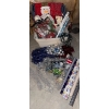 Image 1 : Holiday Assortment - Garland Tinsel Festive String Lights Gift Wrap & more 