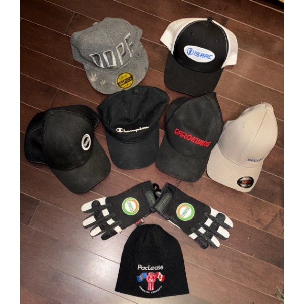 Collection Of Men's Ball Caps, Toque, & Gloves  One Size Fits All