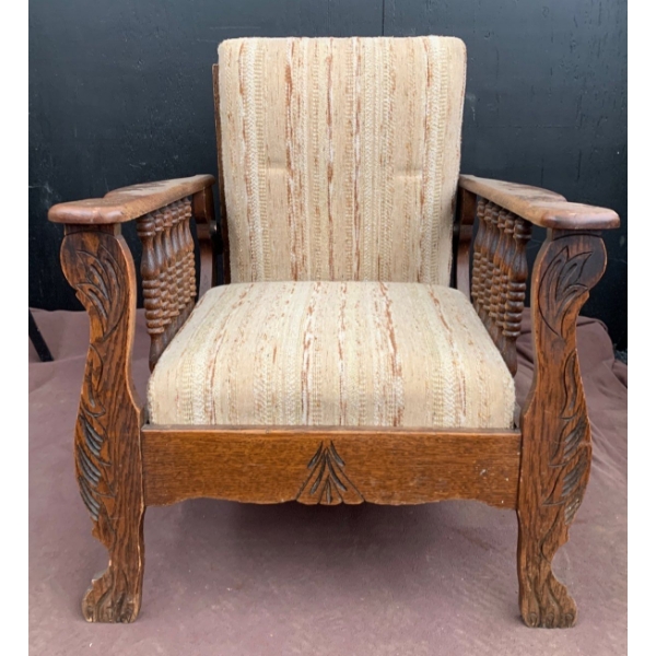 Antique Art Nouveau Wooden Chair; Comes Apart in 3 Pieces 30W, 45D, 35T 