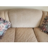 Image 3 : Vintage Three-Seat Sofa with Rose Embossed Pattern and Wooden Details