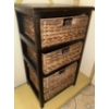 Image 2 : Portable Closet w/ Wicker Three Drawered Dresser
