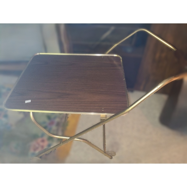 Vintage Metal Rolling Tray/ Cart 19 W, 31 D, 26 T 