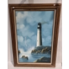 Image 1 : Painting of Lighthouse, Artist H.Gailey, 31.5 X 43.5 Paint on Canvas Framed 