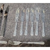 Image 3 : Henkel Steak Knives and Assorted Vintage Cutlery with Wooden Candle Stick Holders