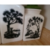 Image 3 : Vintage Ceramic Canisters w/ Country Scenes- Tallest: 5 W, 13 T