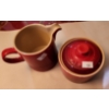 Image 1 : Le Creuset Sugar Pot and Milk 300 ml  Jug Cerise 350 ml