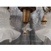 Image 6 : Brass Chandelier with Frosted Glass Shades and Adjustable Light Arms