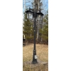 Image 2 : Three Headed Outdoor Lamp Post  Durable Black Aluminum- Light Your Way Home