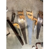 Image 1 : Assortment of Saws, wooden level, and vintage Stanley No. 113 Compass Plane
