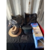 Image 1 : Purses, Hats, Brand New Glass Shelf in Box and Accessories