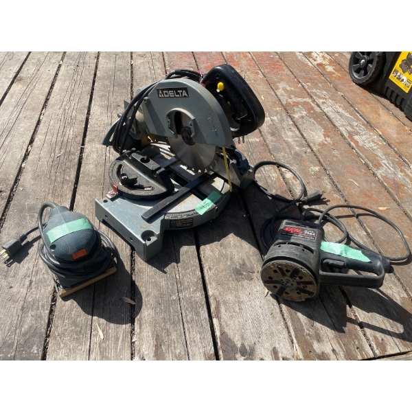 Delta Miter Saw, Palm Sander, Orbital Sander