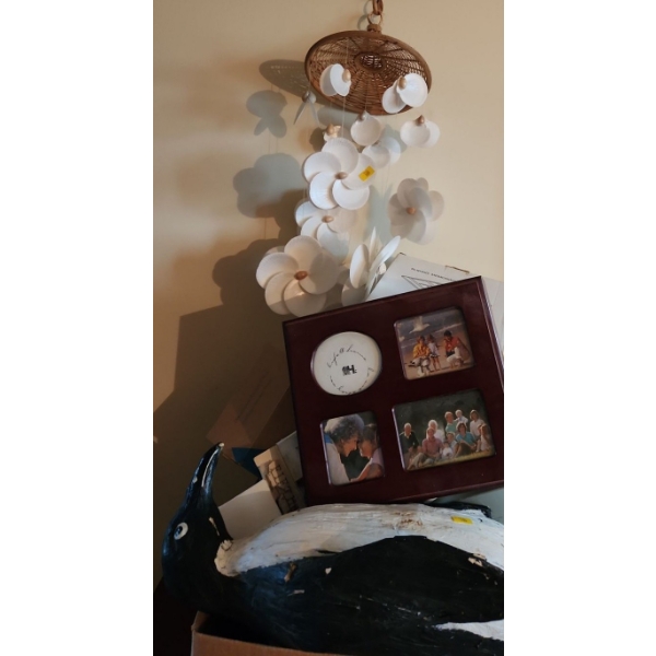 Photo Boxes, Seashell Decor 27 T,  Penguin 19 T, Two Sconces 4.5 W, 21 T, Clock 5.5 T and More!