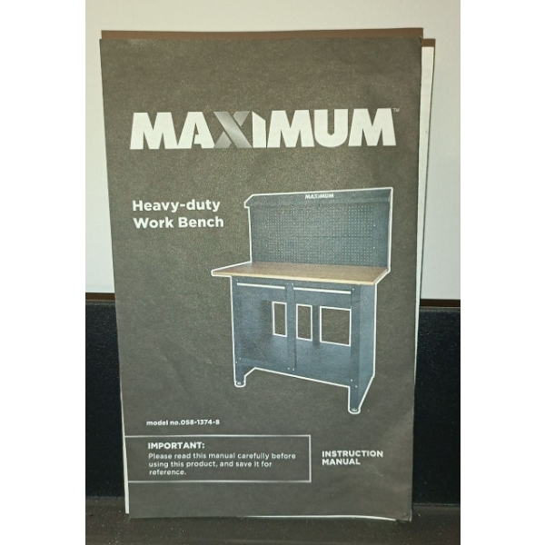 Maximum Heavy Duty Work Bench Model # 058-1374-8