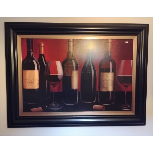 Astonishing Wine Surplus Painting  Artist Unknown  37w x 23 tall
