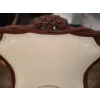 Image 3 : Upholstered Beige Chair w/ Carved Wood Detail 27 W, 26 D, 44 T 