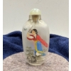 Image 1 : Hand Painted Couple Glass Snuff Bottle with Spoon 3H 